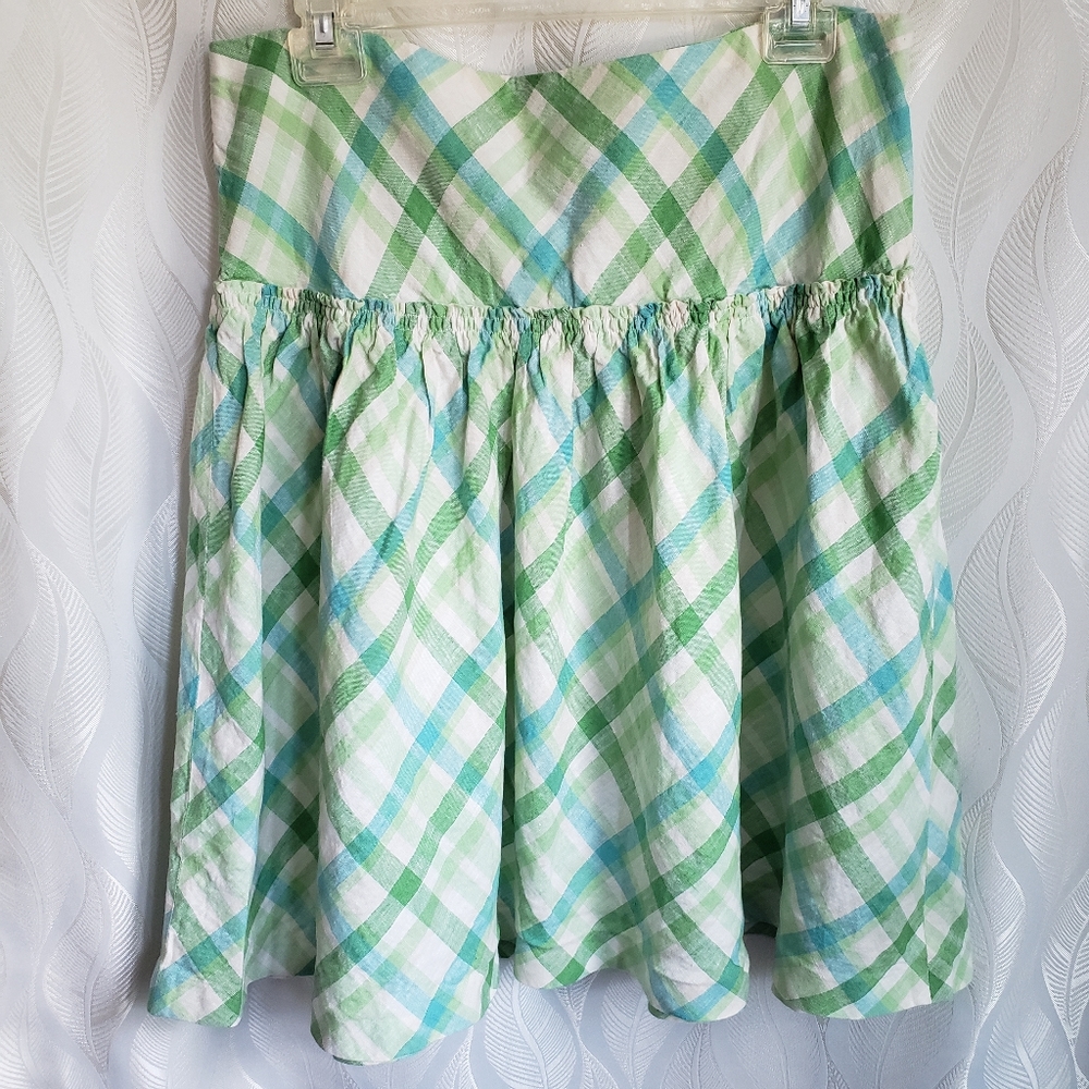 LOFT Cottagecore Plaid A-line Circle Skirt
